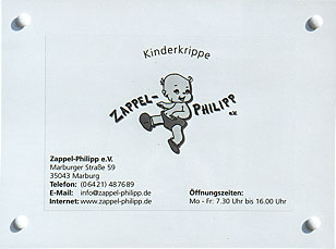 Eingangschild Zappel-Philipp